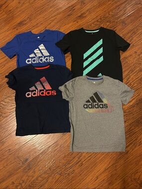 Lot of 4 adidas Kids cotton Short Sleeve Tees - Size 10-12.